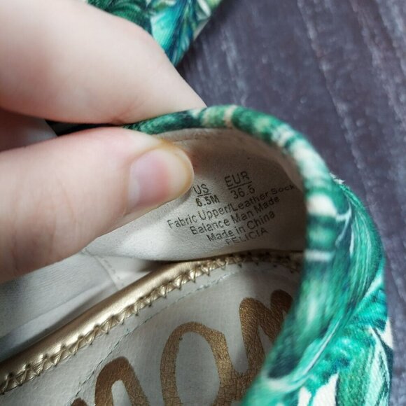 Sam Edelman Womens Green Leaf Ballet Flats - Picture 8 of 9